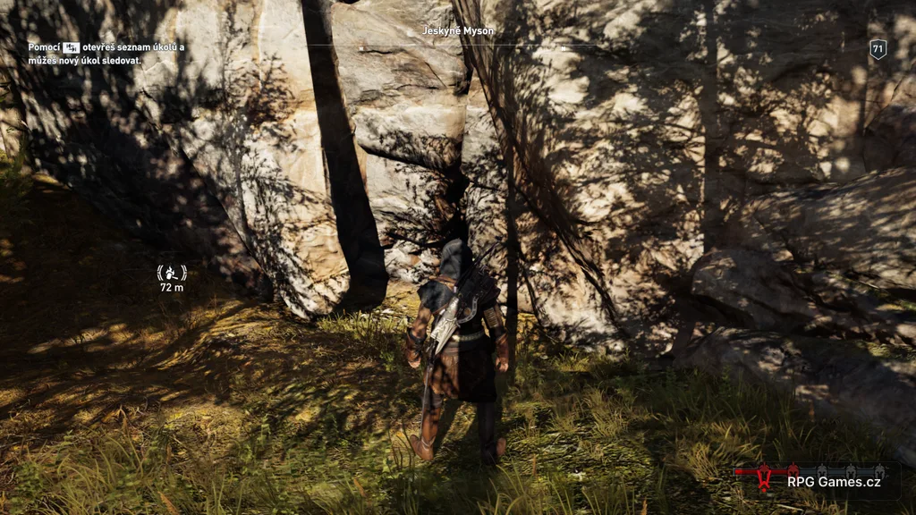 Vstup do Jaskyne Myson pri Héfaistovej dielni — puklina v skale, Assassin's Creed Odyssey