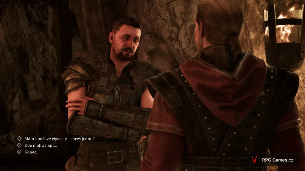 Gothic Remake — český dialóg v jaskyni, voľba Mám kouřové cigarety
