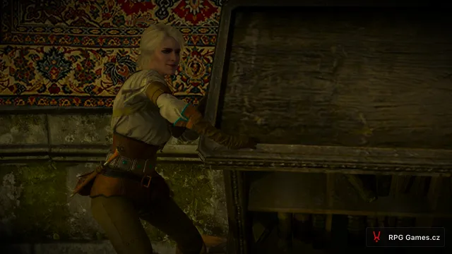 Ciri rozbíjí vybavení v laboratoři Avallac'ha, Zaklínač 3
