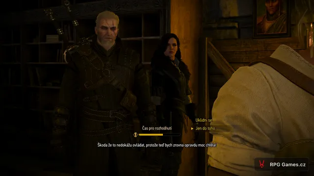Časovaná volba Uklidni se nebo Jen do toho s Ciri v laboratoři, Zaklínač 3