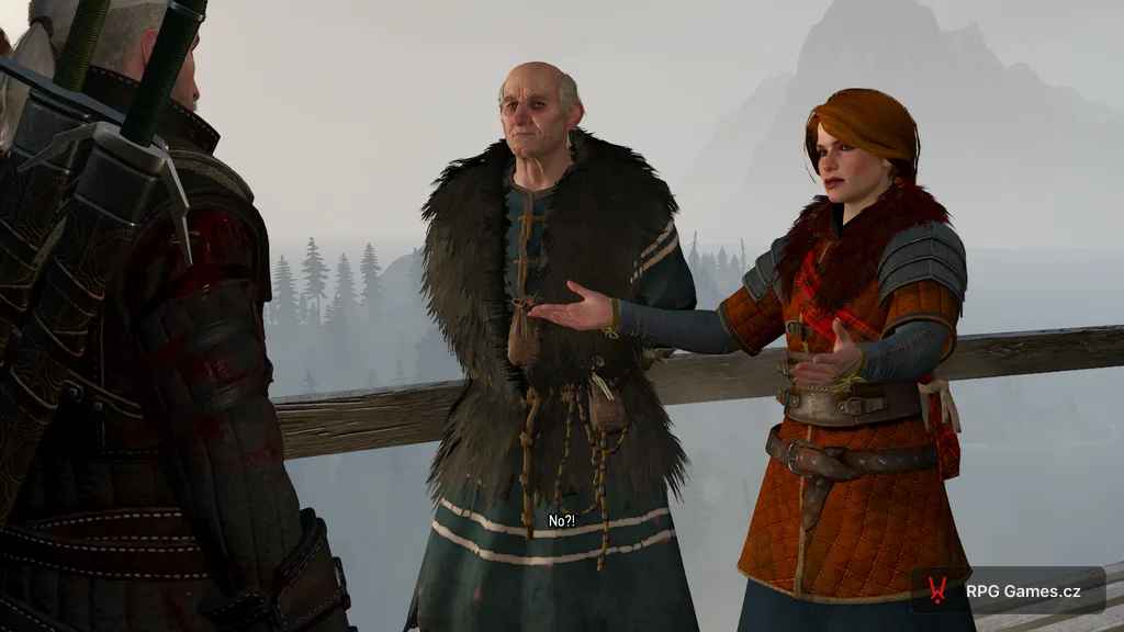 Cerys an Craite mluví s Ermionem a Geraltem na Skellige, Zaklínač 3