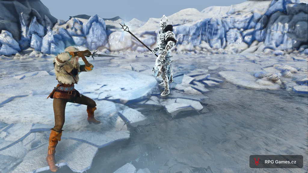 Ciri a Caranthir proti sobě na ledové pláni u Naglfaru, Zaklínač 3