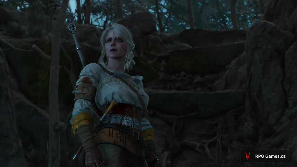 Ciri od krve v bažinách Velenu po boji s vlky, Zaklínač 3
