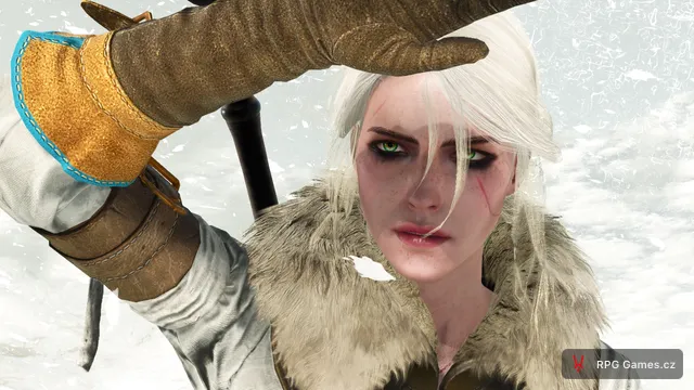 Ciri kryje oči před bílým světlem Bílé zimy, Zaklínač 3