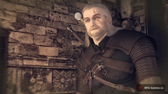 Geralt v laboratoři Avallach'a ve flashbacku montáže věže, Zaklínač 3