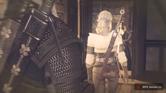 Ciri jde k Philippě a Ritě ve flashbacku montáže věže, Zaklínač 3