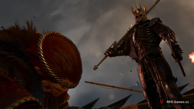 Eredin stojí nad zraněným Crachem an Craite na palubě Naglfaru, Zaklínač 3