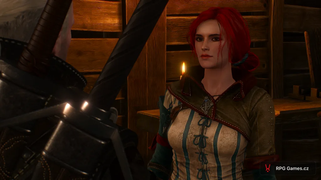 Geralt a Triss v interiéru bytu v Novigradu, Zaklínač 3