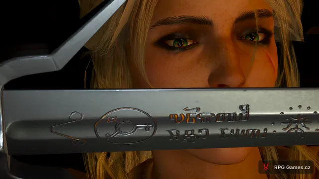 Ciri sleduje vyryté runy na čepeli meče Zireael, Zaklínač 3