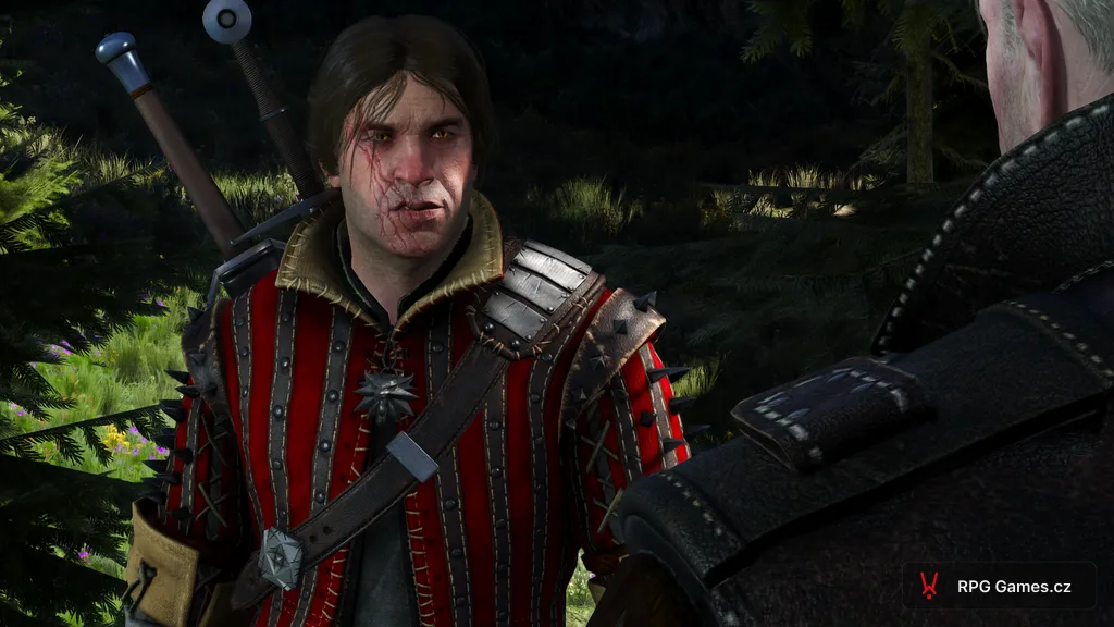 Eskel v táboře při lovu vidlohona u Kaer Morhen, Zaklínač 3