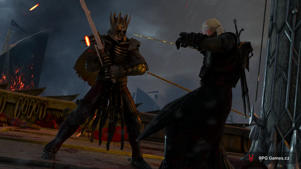 Geralt a Eredin v souboji na palubě Naglfaru, Zaklínač 3