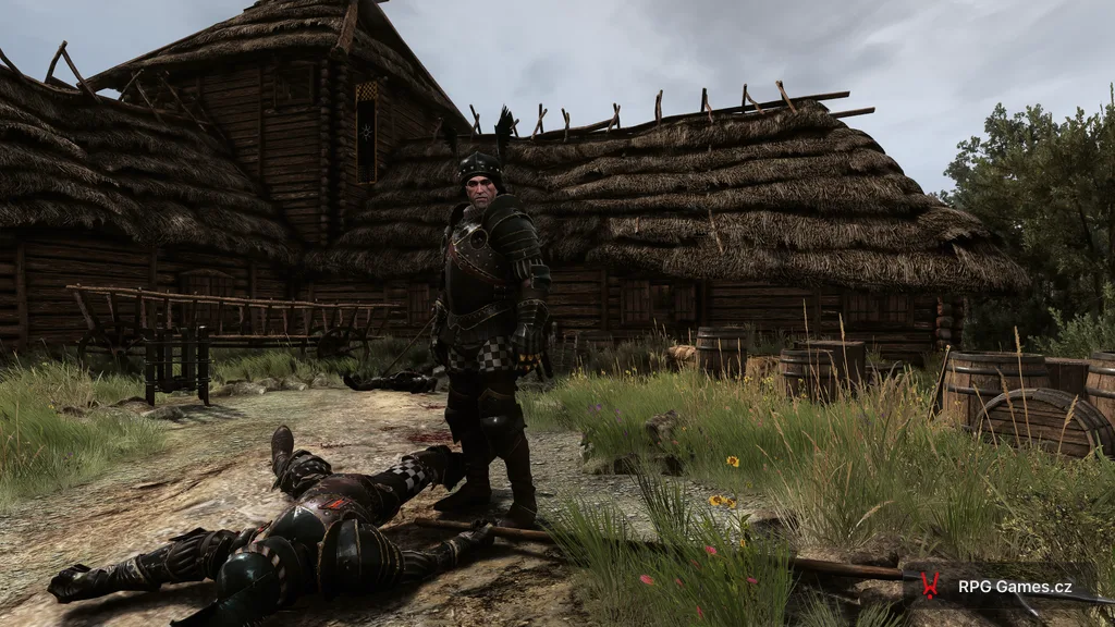 Geralt v nilfgaardské zbroji s přilbou u Odpočívadla, Zaklínač 3