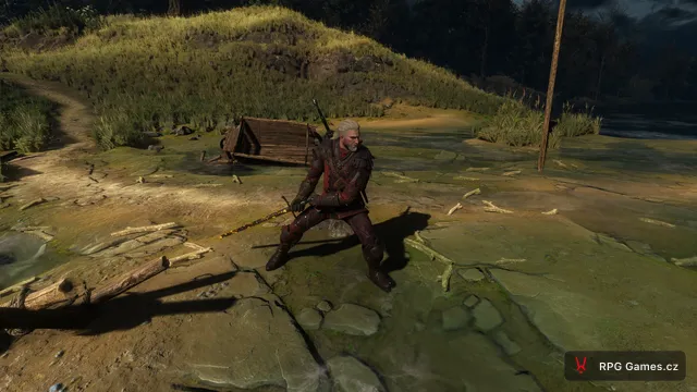 Geralt v boji v zbroji Šarlatového chocholu Zaklínač 3
