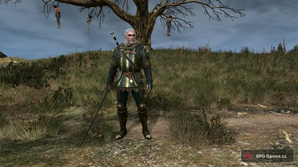 Geralt ve velmistrovské gryfí zbroji se stříbrným mečem, Zaklínač 3