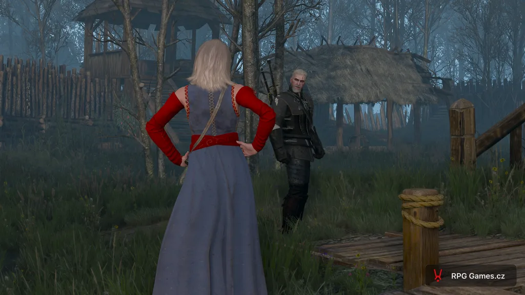 Geralt a Keira Metz u mola ve Velenu, Zaklínač 3