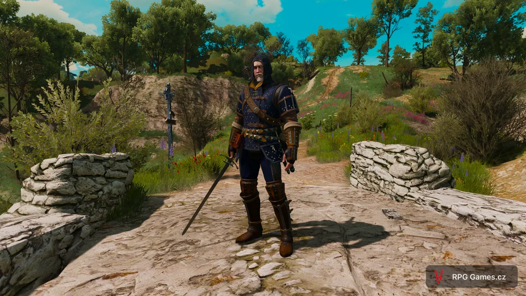 Geralt ve velmistrovské kočičí zbroji se stříbrným mečem, Zaklínač 3