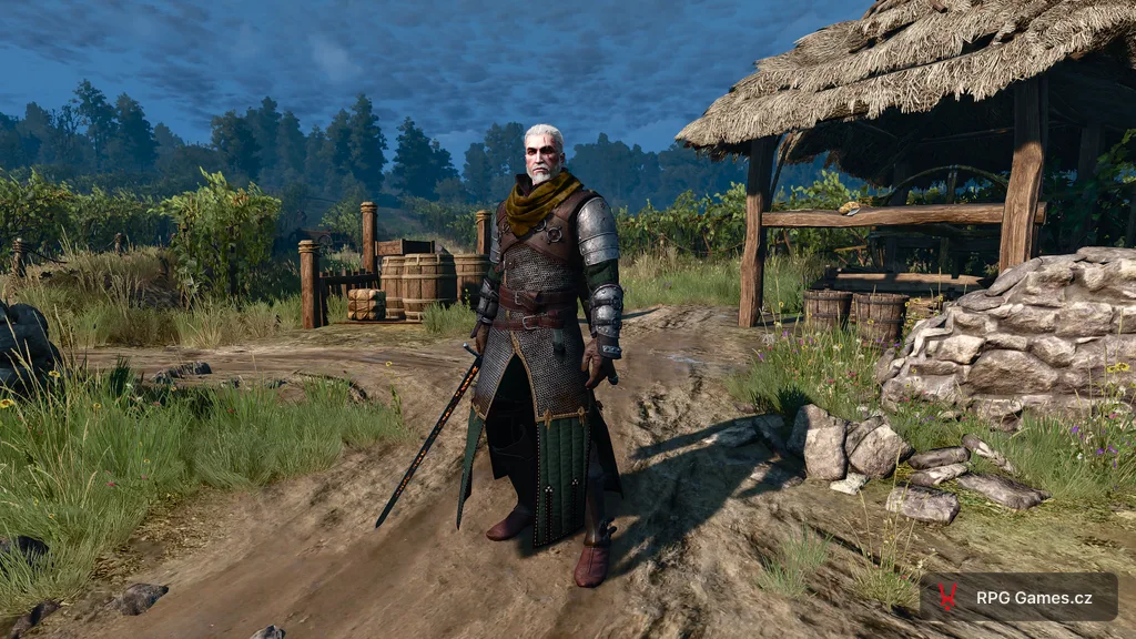 Geralt v mistrovské medvědí zbroji se stříbrným mečem, Zaklínač 3