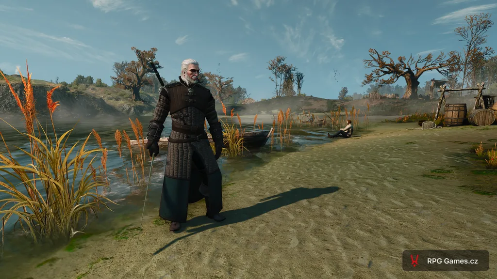 Geralt ve vylepšené medvědí zbroji se stříbrným mečem, Zaklínač 3