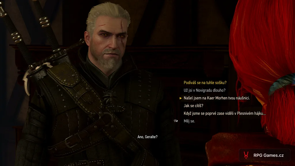 Dialog s Triss v Novigradu — volba Našel jsem na Kaer Morhen tvou náušnici, Zaklínač 3