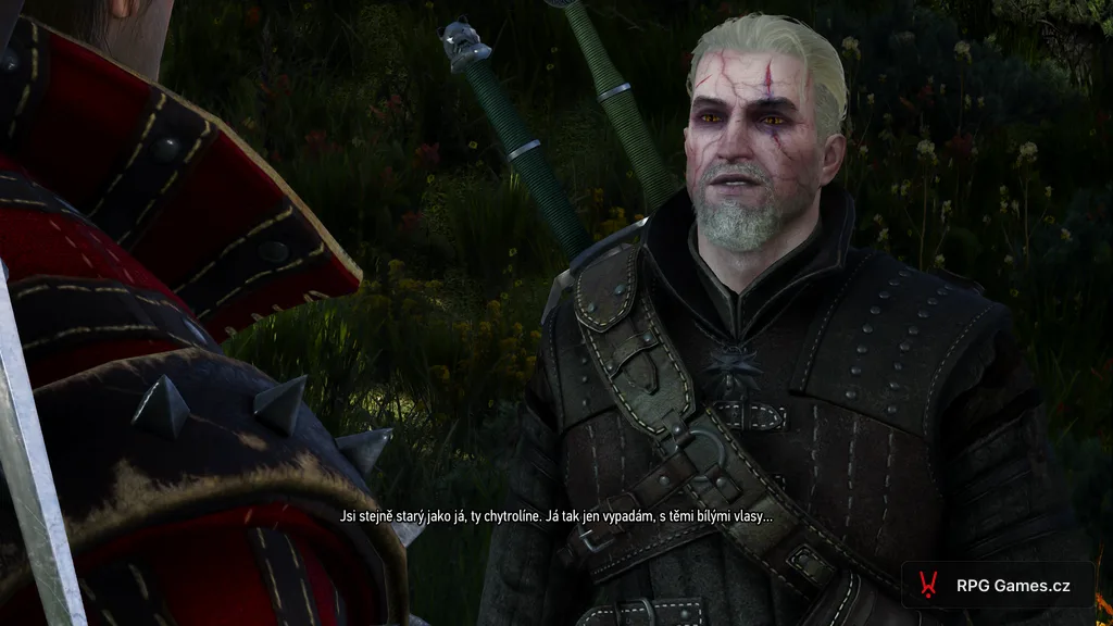 Geralt a Eskel v dialogu v louce u Kaer Morhen, Zaklínač 3
