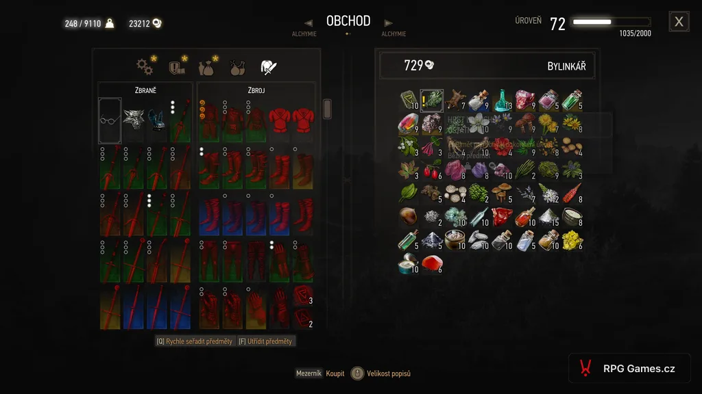 Obchod bylinkáře s lopuchem pro quest Novigradský sen, Zaklínač 3