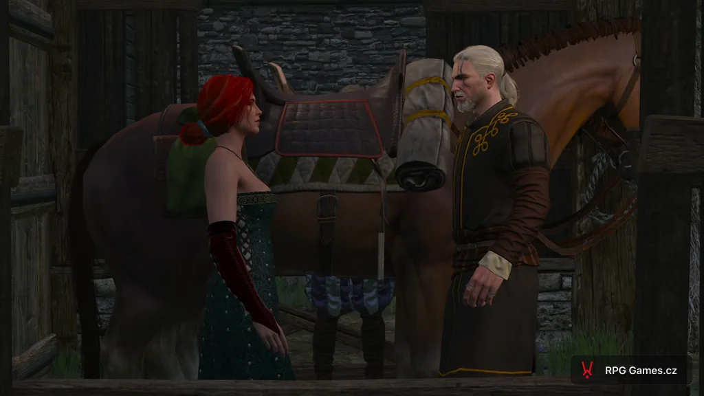 Geralt a Triss ve stáji po útěku Alberta z Vegelbud, Zaklínač 3