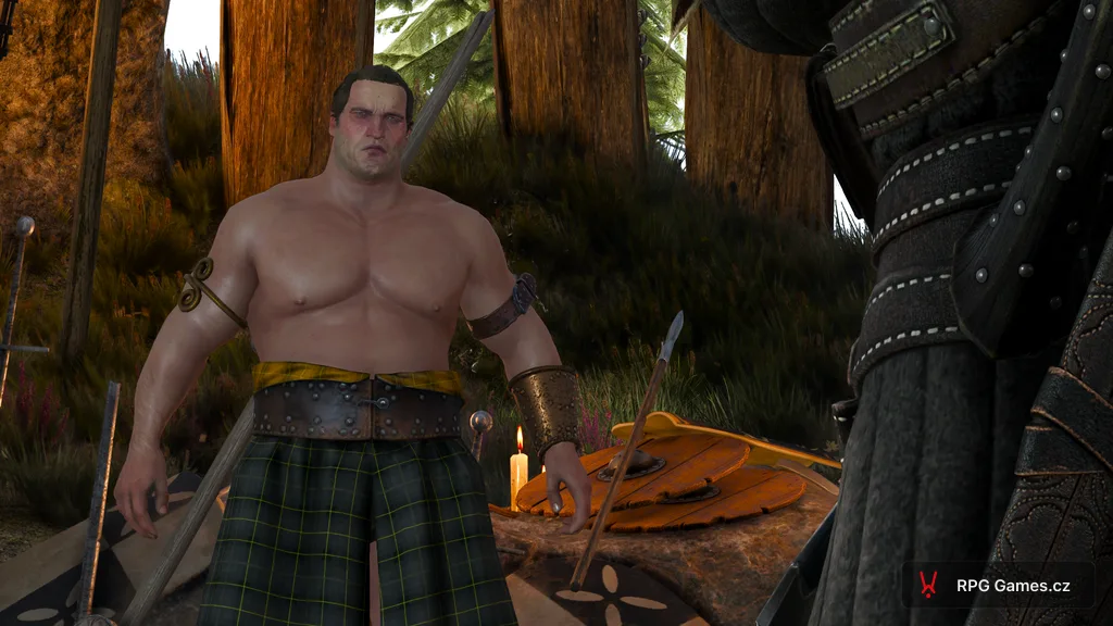 Hammond u kapličky ve Skellige během questu Po nitce ke klubku, Zaklínač 3