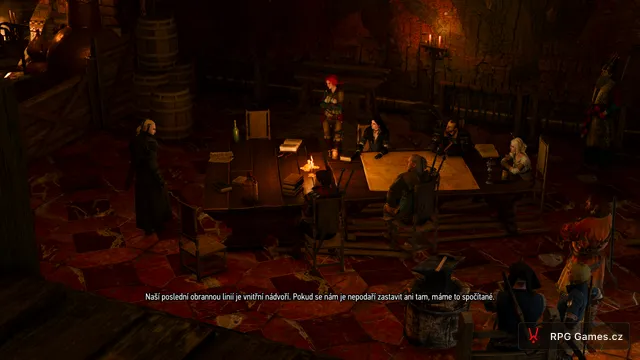 Shromáždění u mapy vnitřního nádvoří v Kaer Morhen, Zaklínač 3