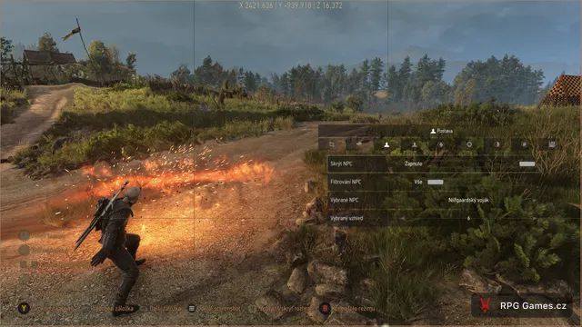Fotorežim se zapnutým skrytím NPC pro čistý záběr v Remasteru Zaklínače 3