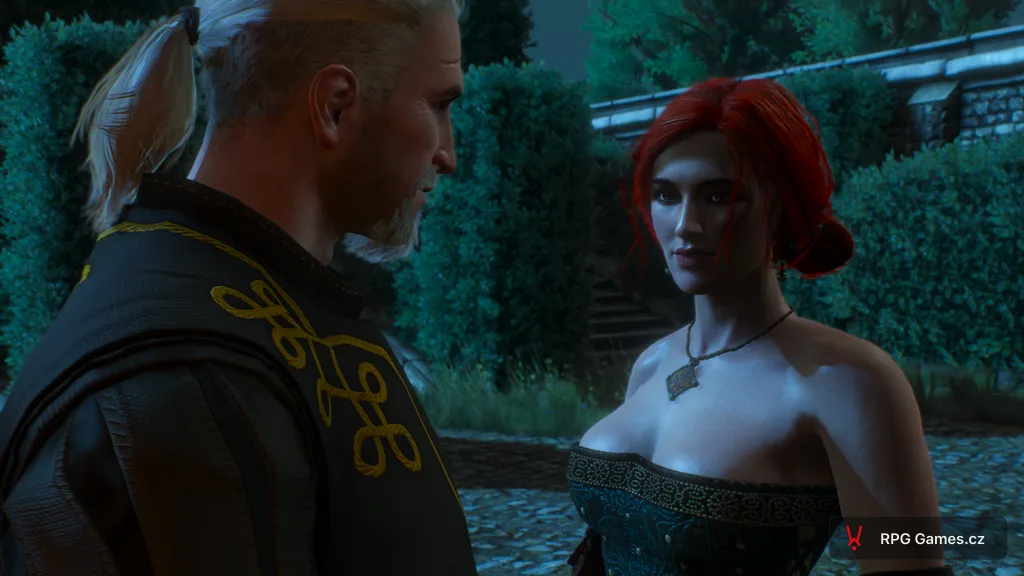 Triss and Geralt talking in the garden after the ball — romance, The Witcher 3