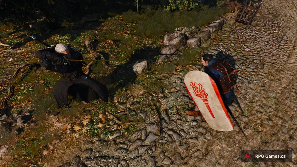 Geralt v souboji s Ronvidem u cesty k Tretogorské bráně, Zaklínač 3