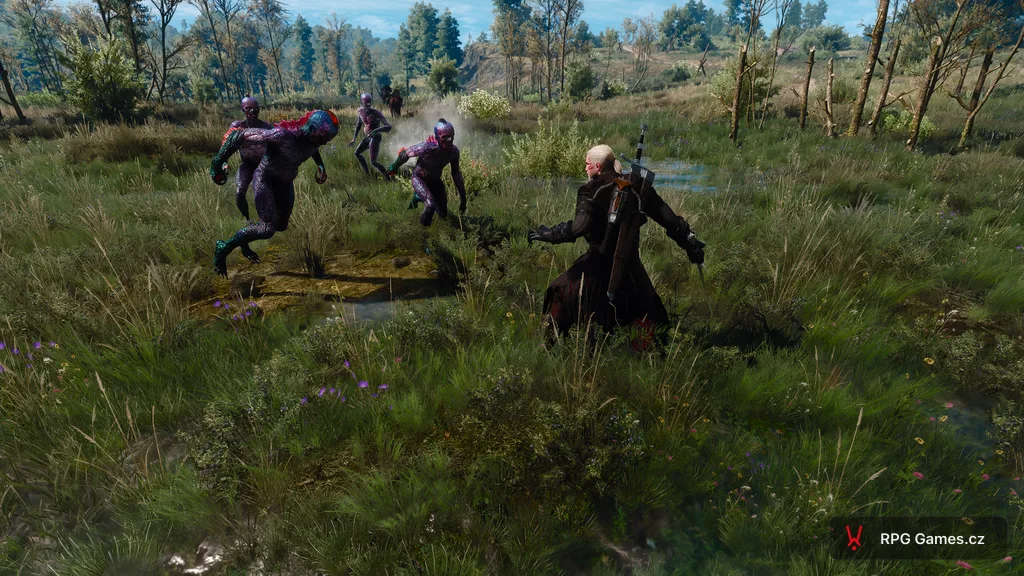 Zaklínač 3 — Geralt v souboji s topivci ve vodě