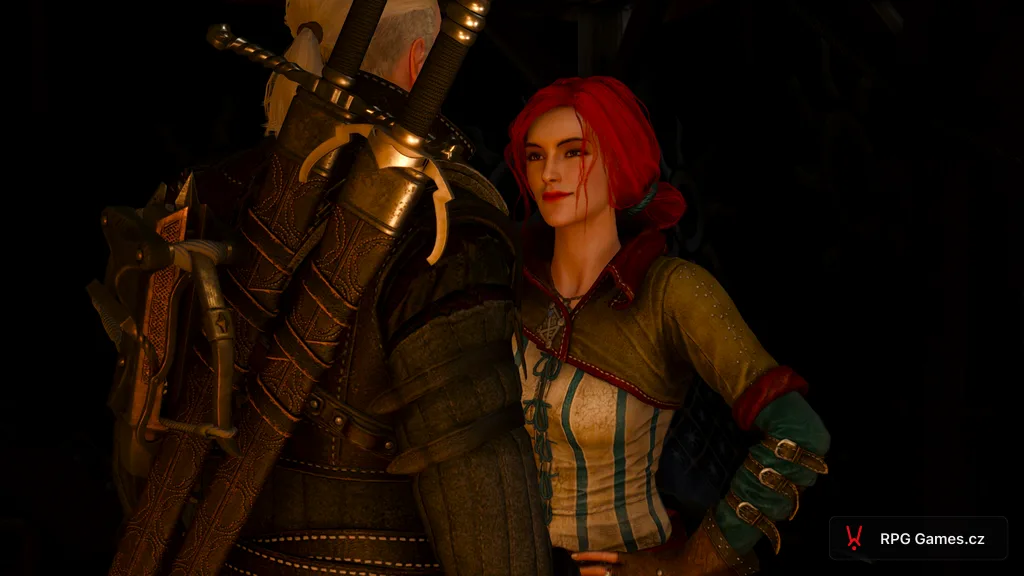 Geralt a Triss ve stanu u tábora před finální bitvou na Undviku, Zaklínač 3