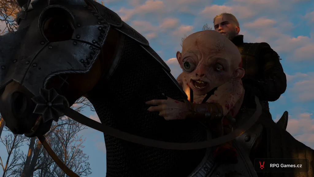 Geralt veze Umu na koni cestou do Kaer Morhen, Zaklínač 3