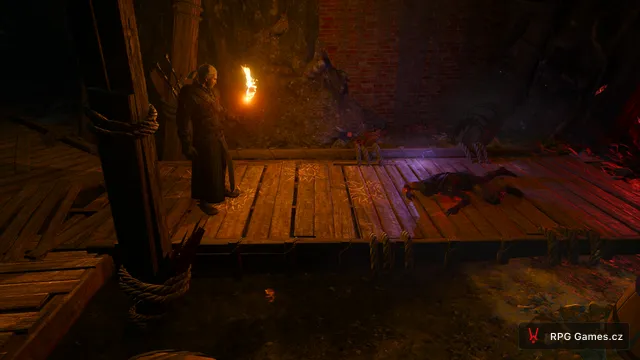 Geralt s loučí u mrtvoly a Yrden v dole, Zaklínač 3