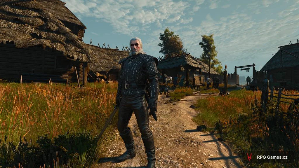 Geralt v zapomenuté vlčí zbroji s mečem — mistrovská vypadá stejně jako základní, Zaklínač 3